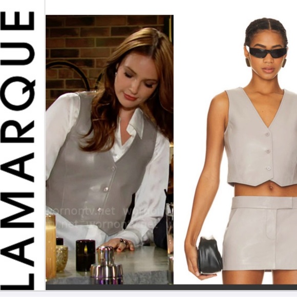 NWT Lamarque Kallie Cropped Vest XS Color Ash Grey - Picture 5 of 12